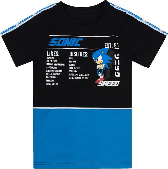 Immagine prodotto Sonic The Hedgehog Tshirt Gaming Statistics Ragazzi (122)
