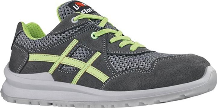 U-Power Sicherheitsschuh Nico Grösse 38 grau/grün S1P SRC EN ISO 20345 Veloursleder/Meshmaterial (S1P, 38)