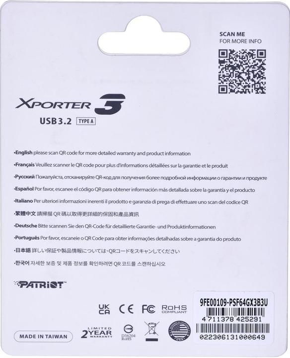 Produktbild Patriot USB 64GB Xporter GEN 1 3.2 PAT (64 GB, USB 3.2)