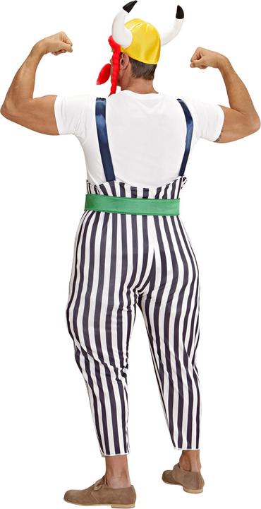 Immagine prodotto Widmann Costume da Obelix il Gallo per uomo con maxi pantaloni con bretelle, cintura, elmo con trecce, baffi (XL)