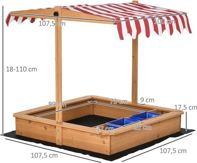 Produktbild Swisshandel24 Sandkasten Sandkiste Holz Bodenloses Design Matsch-Bereich für Kinder 3-7 Jahre Sandkasten mit Abdec