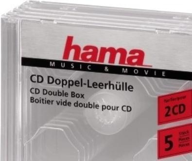 Produktbild Hama CD-Double-Box 5er-Pack Transparent Jewel-Case