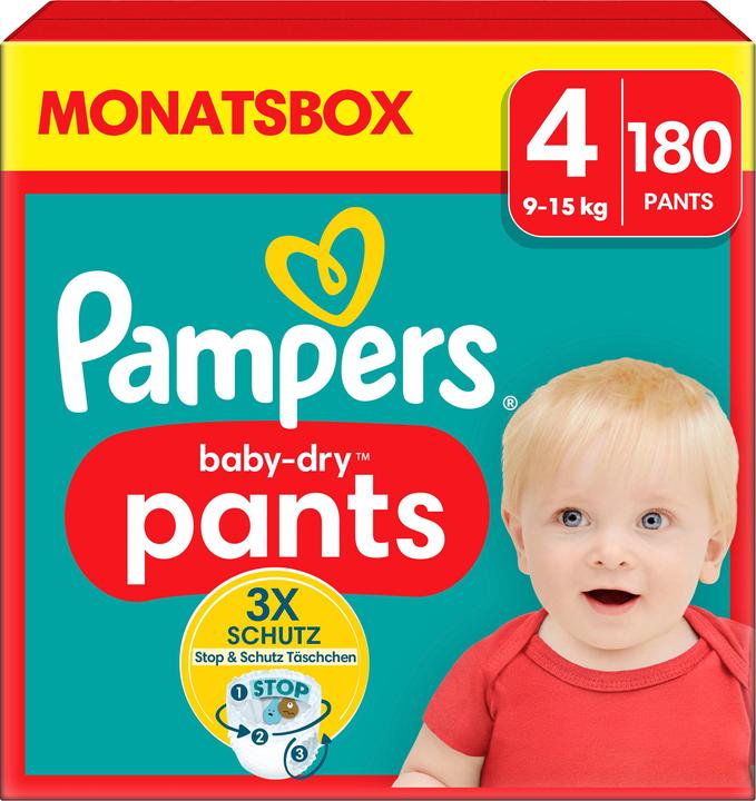 Produktbild Pampers Baby-Dry Pants (Gr. 4, Monatsbox, 180 Stück)