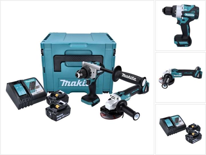 Produktbild Makita DLX 2430 TJ Akku Combo Kit DDF 486 Akku Bohrschrauber + DGA 504 Akku Winkelschleifer + 2x Akk