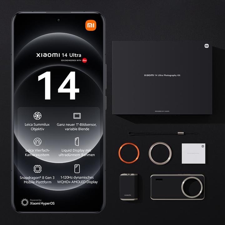 Produktbild Xiaomi 14 Ultra (512 GB, Black, 6.73", Dual SIM, 50 Mpx, 5G)