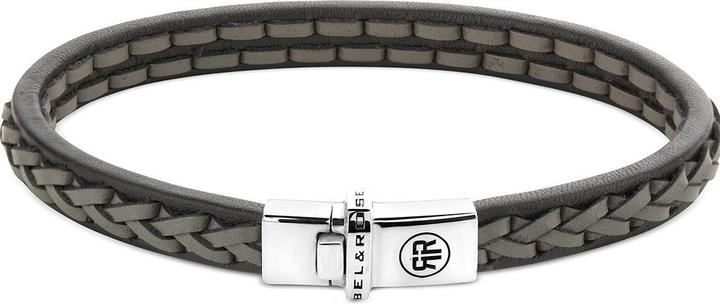 Rebel & Rose Armband Single Stranded RR-L0144-S-L Herren (19 cm, Sterling Silber 925, Kalbsleder)
