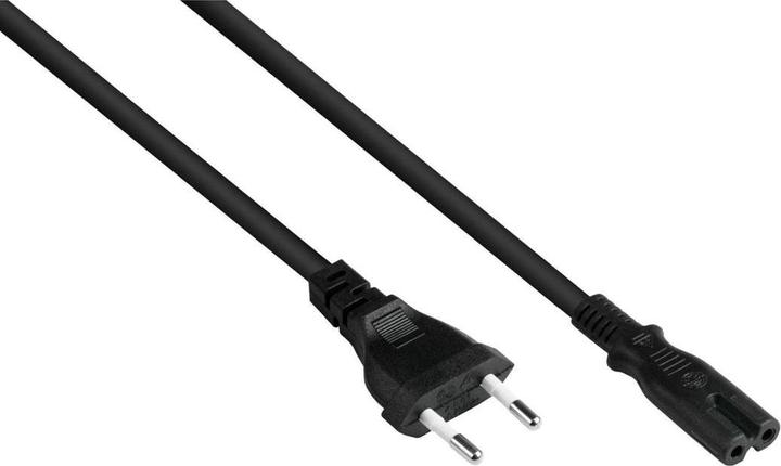 Produktbild Varia Euro-Netzkabel Euro-Stecker Typ C an C7Euro 8 Buchse, schwarz, 0,75mm, 3m - 5er (3 m)