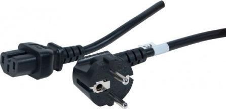 Actual product image Good Connections Mains cable Schuko plug angled to hot appliance socket, type F to C15, 1.8m, black, ® (1.80 m)