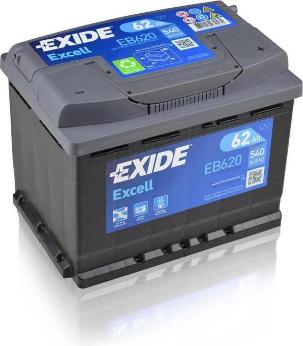 Actual product image Exide Excell (12 V, 62 Ah, 540 A)