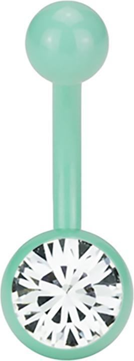 Image du produit Star Piercing Banane pastellgrün mit Swarovski Kristallkugel silber (sans laiton, Acier chirurgical 316L)