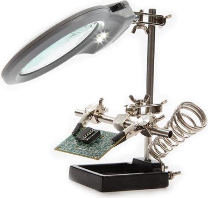 Image du produit Velleman Troisième Main Avec Loupe, Lampe LED Et Support Pour Fer à Souder (Lampe loupe)