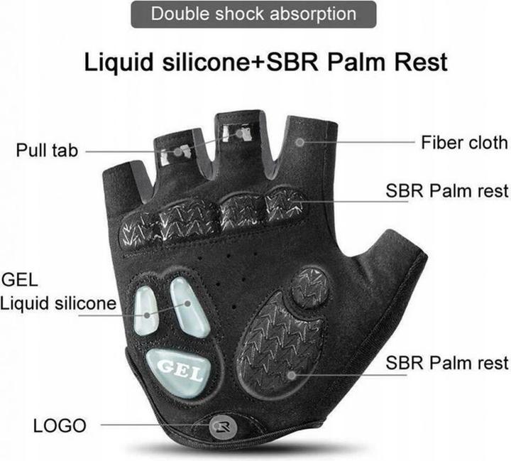 Produktbild Rockbros S169BGR XL cycling gloves with gel inserts - gray (XL)