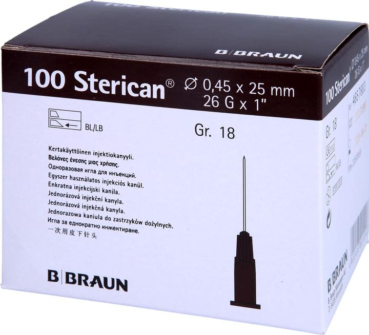 Produktbild B.Braun Nadel 26G 0.45 x 25mm braun Luer, 100 Stück