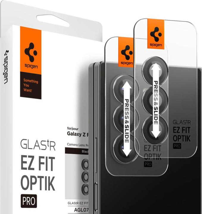 Spigen Optik.tR "EZ Fit" Camera Protector 2-Pack Galaxy Z Fold 6 Nero (2 Pezzo/i, Samsung Galaxy Z Fold6)