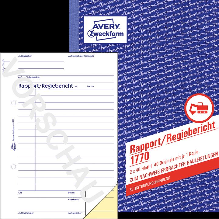 Produktbild Avery Rapport/Regiebericht (40 x)