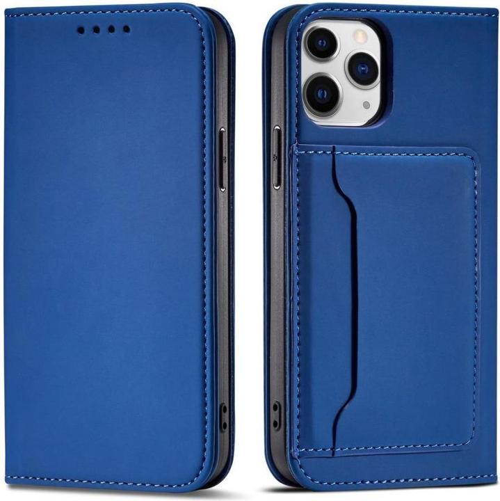 Produktbild Hurtel Magnet Card Case for iPhone 12 Pro cover card wallet card stand blue (Apple iPhone 12 Pro)