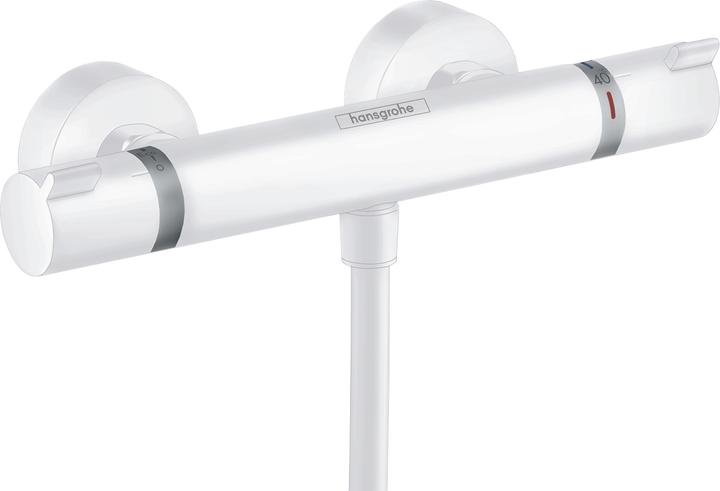 Actual product image hansgrohe Ecostat Comfort exposed shower thermostat (matt white)