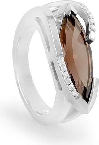 Actual product image Breuning RING - E.RAUCHQUARZ/Brill. 0,065 Ct. H/si (50, 585/14 K Gold)