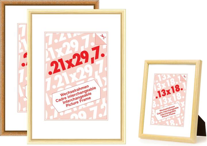Actual product image Debex Wooden clip-on frame - natural (21 x 30 cm)