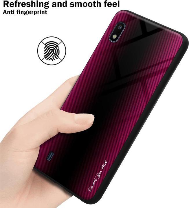 Actual product image Cadorabo TPU Striped Glass Cover (Samsung Galaxy A10, HTC One M10)