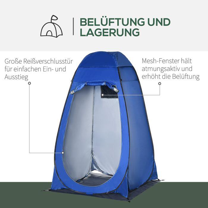 Produktbild Swisshandel24 Pop up Zelt Duschzelt Toilettenzelt Camping mit Tragetasche Mobile Outdoor Toilette Umkleidekabine 1 (Aufblasbares Zelt)