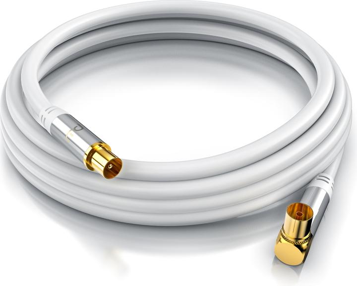 Produktbild Primewire Antennenkabel gewinkelt, Koaxialkabel 75 Ohm HDTV, Radio, DVB-T DVB-T2 DVB-S2 TV Antennen Kabel (135 dB, Antennenkabel)