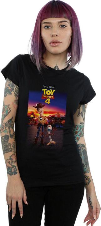 Actual product image Disney Womens/Ladies Toy Story 4 Woody And Forky Poster Cotton T-Shirt (M)