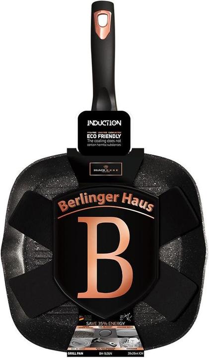 Actual product image BerlingerHaus GRILLING PAN GRANITE 28cm Black ROSE BH-1636 (Grill pan, Aluminium)