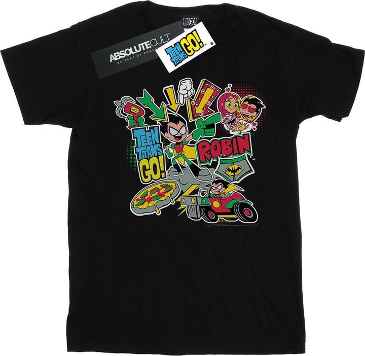 Image du produit - T-shirt TEEN TITANS GO ROBIN MONTAGE - Fille (128)
