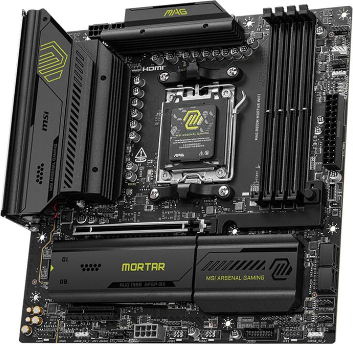Produktbild MSI MAG B850M Mortar Wifi (B850,AM5,mATX,DDR5) (AM5, AMD B850, mATX)