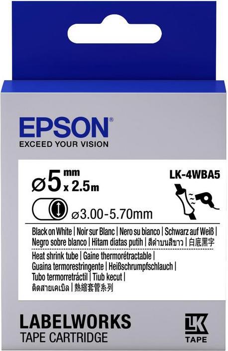 Actual product image Epson Label Cassette Lk-4wba5 (1.20 cm, Black)