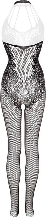 Actual product image Christine Le Duc Crotchless bodystocking with flowerlace - black (One size)