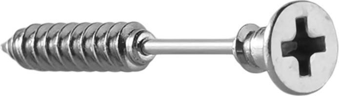 Star Piercing Micro Barbell Kreuzschlitzschraube silber (ohne Messing, Chirurgenstahl 316L)