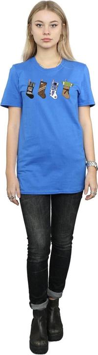 Actual product image Star Wars Womens/Ladies Christmas Stockings Cotton Boyfriend T-Shirt (M)