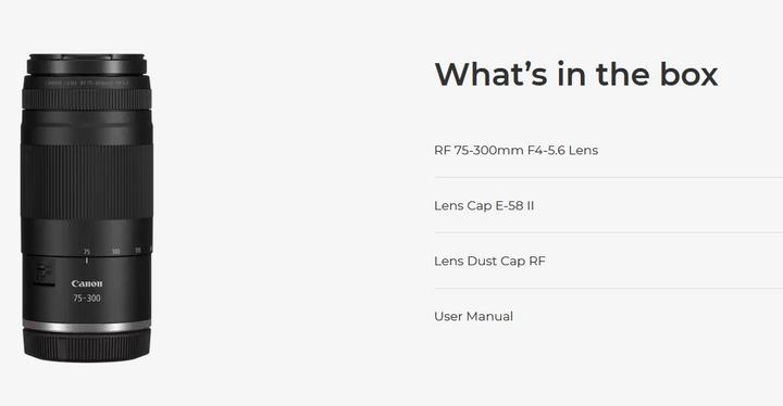 Actual product image Canon RF 75-300mm F4-5.6 (Canon RF, full size)