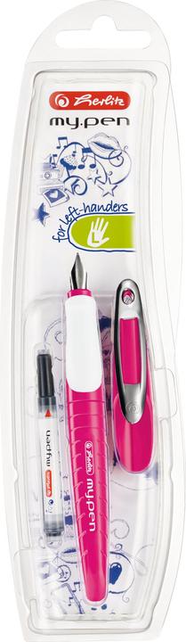 Immagine prodotto Herlitz Penna stilografica per la scuola my.pen pennino L / bianco (Rosa/Bianco, 1 x)