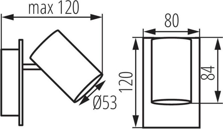 Immagine prodotto Kanlux Lampada da parete/soffitto EVALO GU10 Bianco 35690 (GU10)