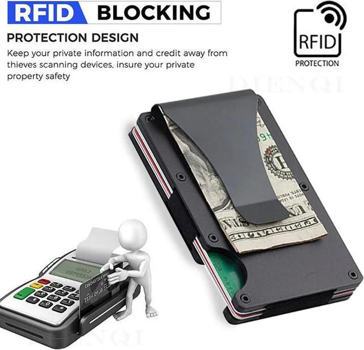 Immagine prodotto Only-Bags.Store Schlanke Brieftasche Vordertasche RFID-Blockierung Minimalistische Brieftasche Metall Brieftasche