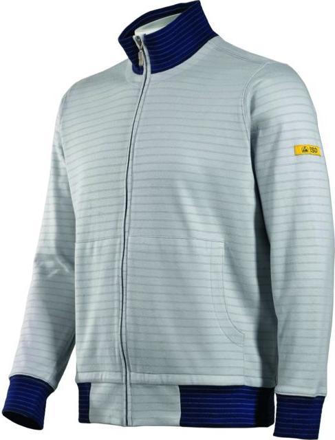 HB Tempex ESD Sweatjacke Conductex Cotton Knit, silbergrau, Grösse: S (S)