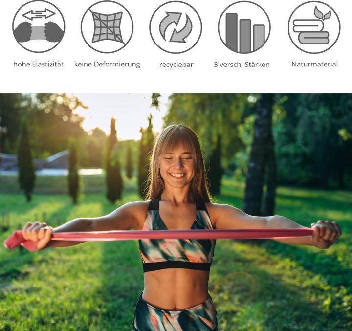 Image du produit BeMaxx Lot de 3 bandes de gymnastique, caoutchouc
