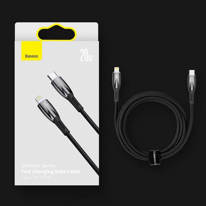 Actual product image Baseus USB cable for USB-C Glimmer Series, 100W, 1m (Blue) (1 m, USB 2.0)