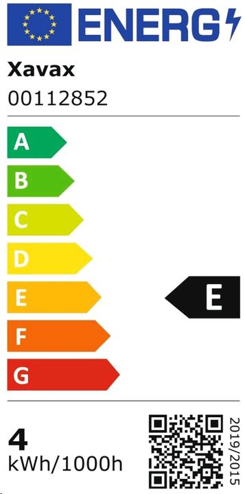 Energie-Label Xavax LED-Filament (E14, 4 W, 470 lm, 1 x, E)