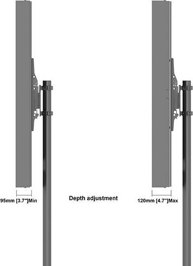 Image du produit Multibrackets Stele ohne Monitor, Portrait, schwarz, 46"/9771