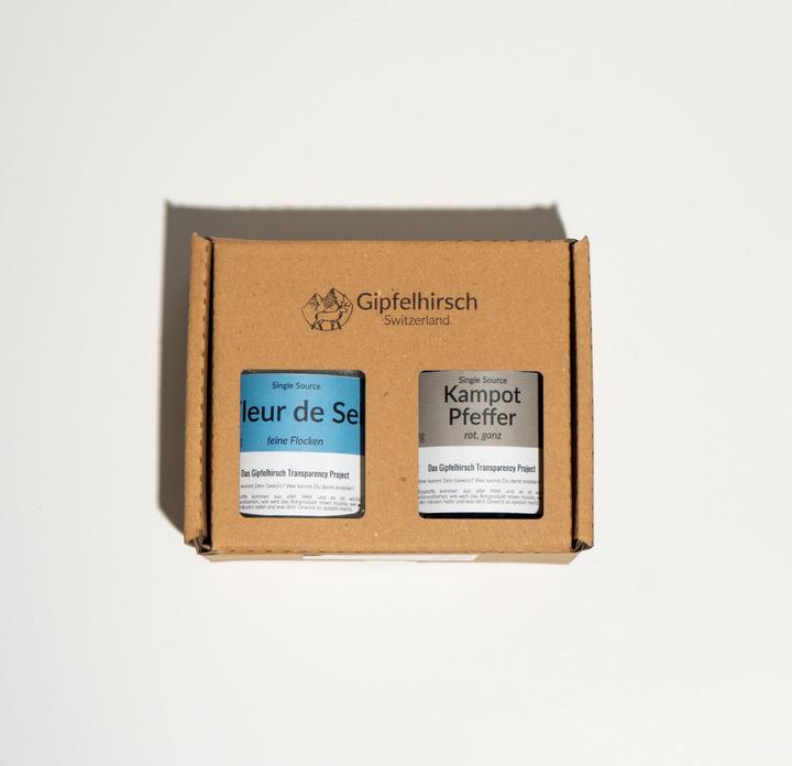 Produktbild Gipfelhirsch Geschenk Box: Salz und Pfeffer Deluxe (250 g)