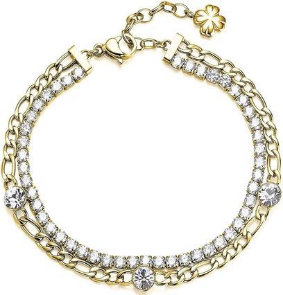 Brosway Double gold-plated bracelet for luck with Desideri zircons BEI048 (Edelstahl)