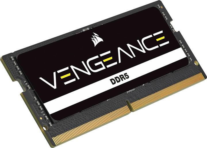 Produktbild Corsair DDR5, 5200MT/s 32GB 1 x32GB SODIMM, Unbuffered, 44-44-44-84, Black PCB, Std PMIC, 1.1V, VENGEANCE DD (1 x 32GB, 5200 MHz, DDR5-RAM, SO-DIMM)