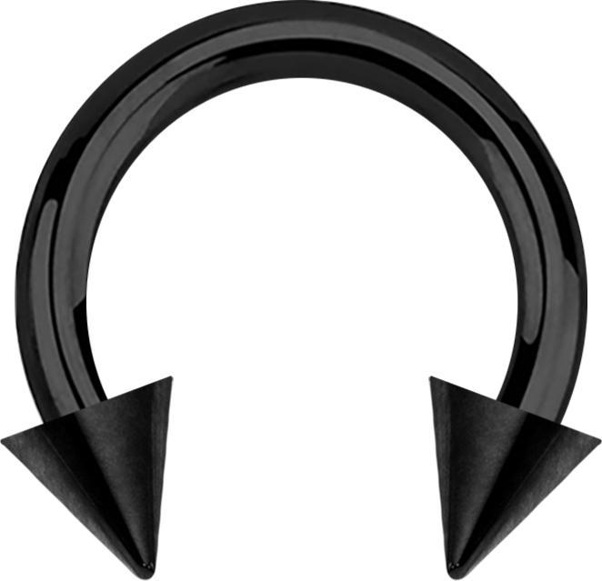 Star Piercing Circular Barbell schwarz mit zwei Cones (Chirurgenstahl 316L, ohne Messing)