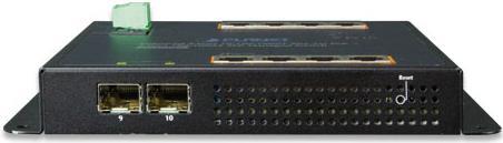 Immagine prodotto Planet PLANETIndustrial 8-Port Gigabit PoE Wall-mount Switch & 2-Port SFP Uplink gestito -40/+75C gradi (8 Porti)