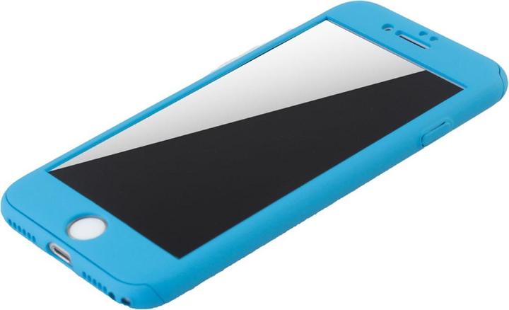 Produktbild König Design Hülle Handy Schutz für Apple iPhone 8 Full Case Cover Displayschutz Bumper Blau (Apple iPhone 8)