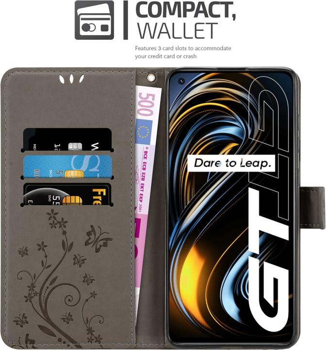 Produktbild Cadorabo Flower Book Hülle für Realme GT / GT Neo 2T / Q3 PRO (Realme GT Neo 2T, Realme Q3 Pro 5G)